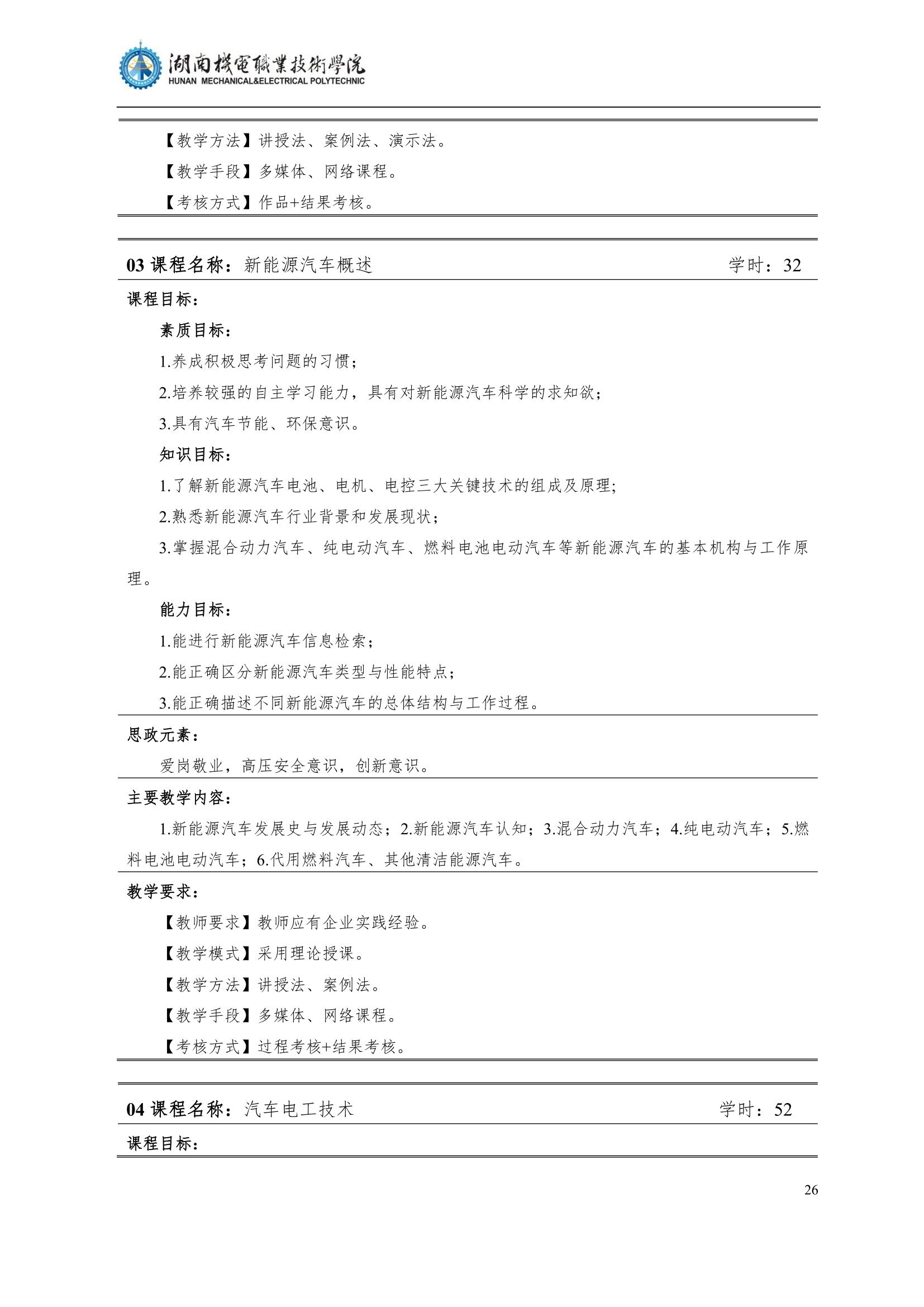 4湖南機電職業技術學院2022級汽車智能技術專業人才培養方案_28.jpg